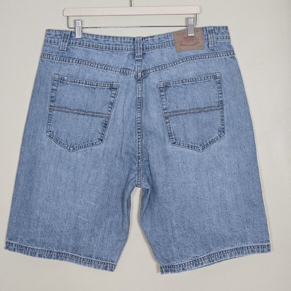 Bongo Shorts Mens 38 Blue Classic Fit 12" Inseam Jorts CottonDenim M1501003 VTG - Picture 2 of 16